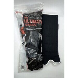 THE ULTIMATE SHIN GUARD SOCCER LARGE BLACK PAIR FITS HEIGHT OVER 60"